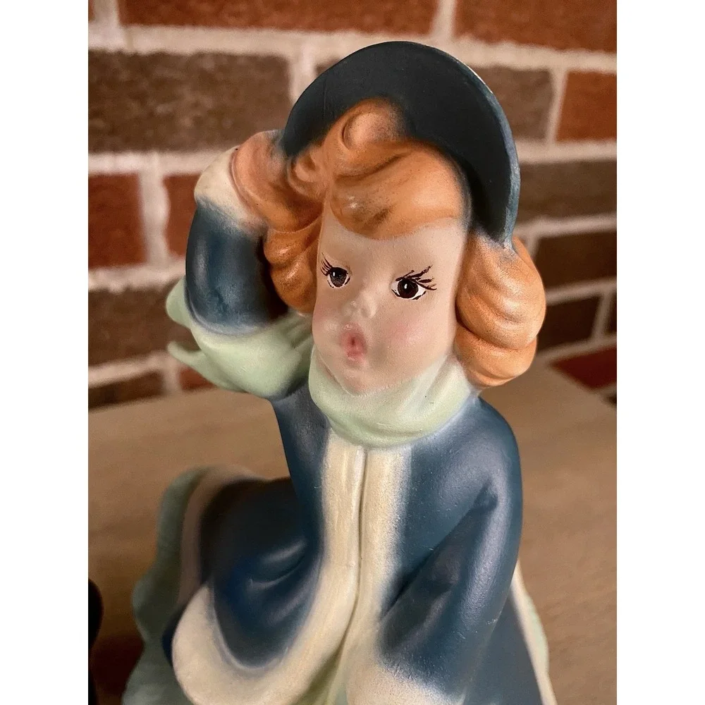 Vintage Ceramic Atlantic Mold Hand Painted Christmas Carolers Set 4 Holiday 9